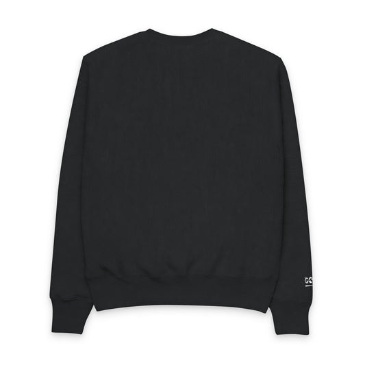Champion Crewneck Sweatshirt - Distressed '7' Minimalist Graphic