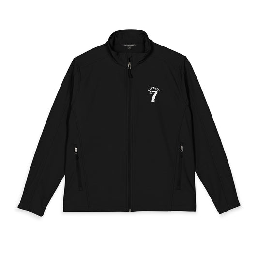 Embroidered '7' Men's Soft Shell Jacket – Lightweight Windproof Outerwear