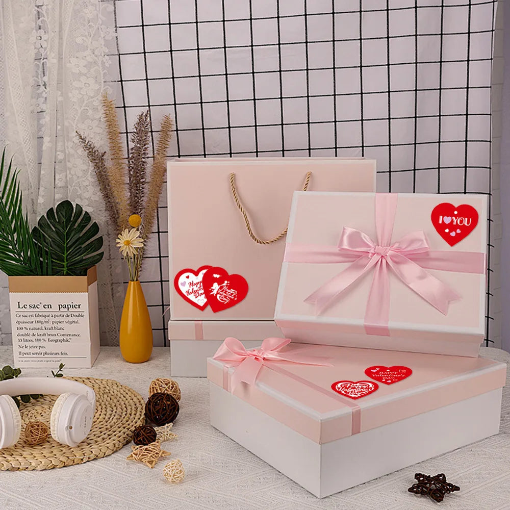 TYFYO 500pcs Valentine's Day Stickers - 1 inch Love Heart Stickers for Wedding Party, Gifts Decoration