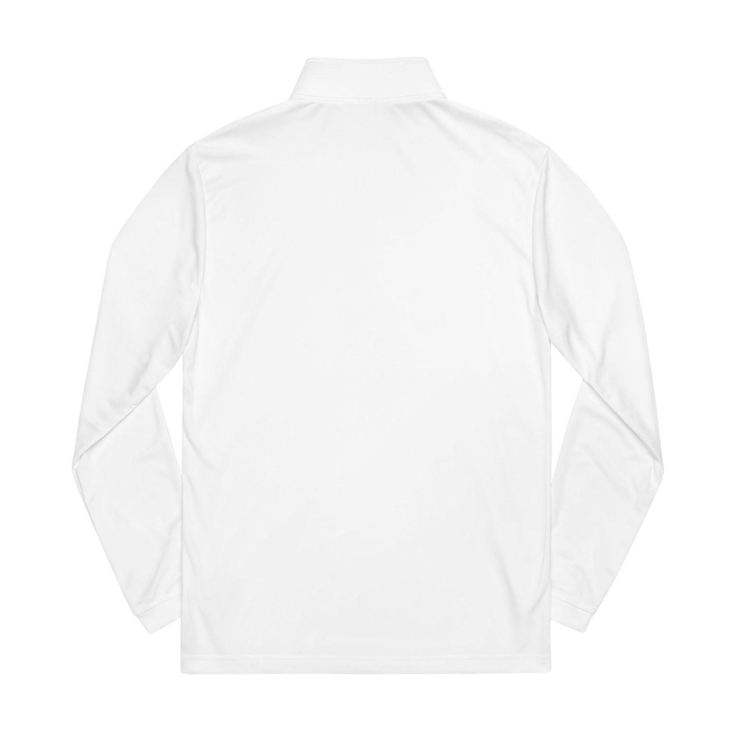 Embroidered Quarter-Zip Pullover — White adidas® Performance Top with '7' Arch Design