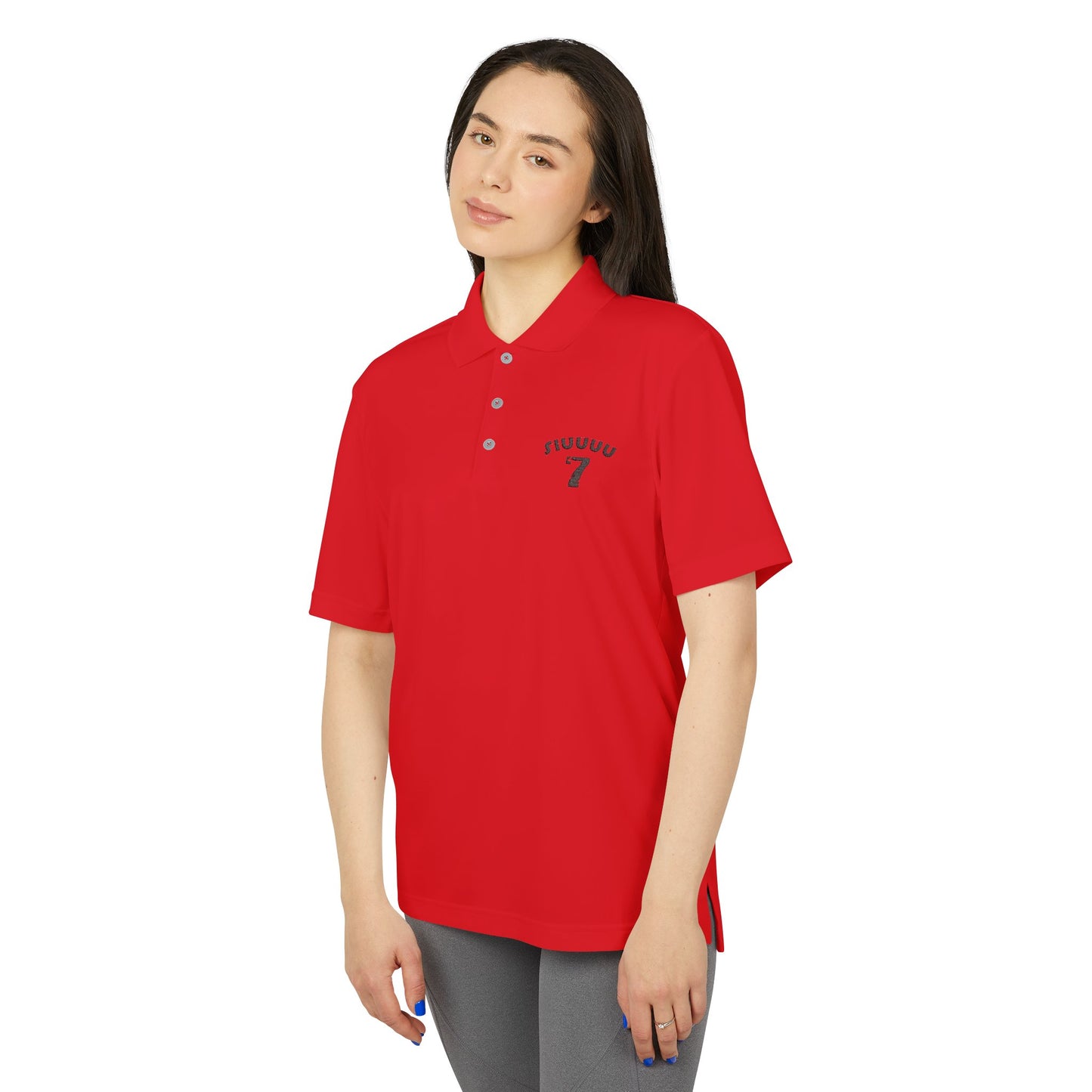 Performance Polo — Minimal '7' Chest Logo Athletic Golf Shirt