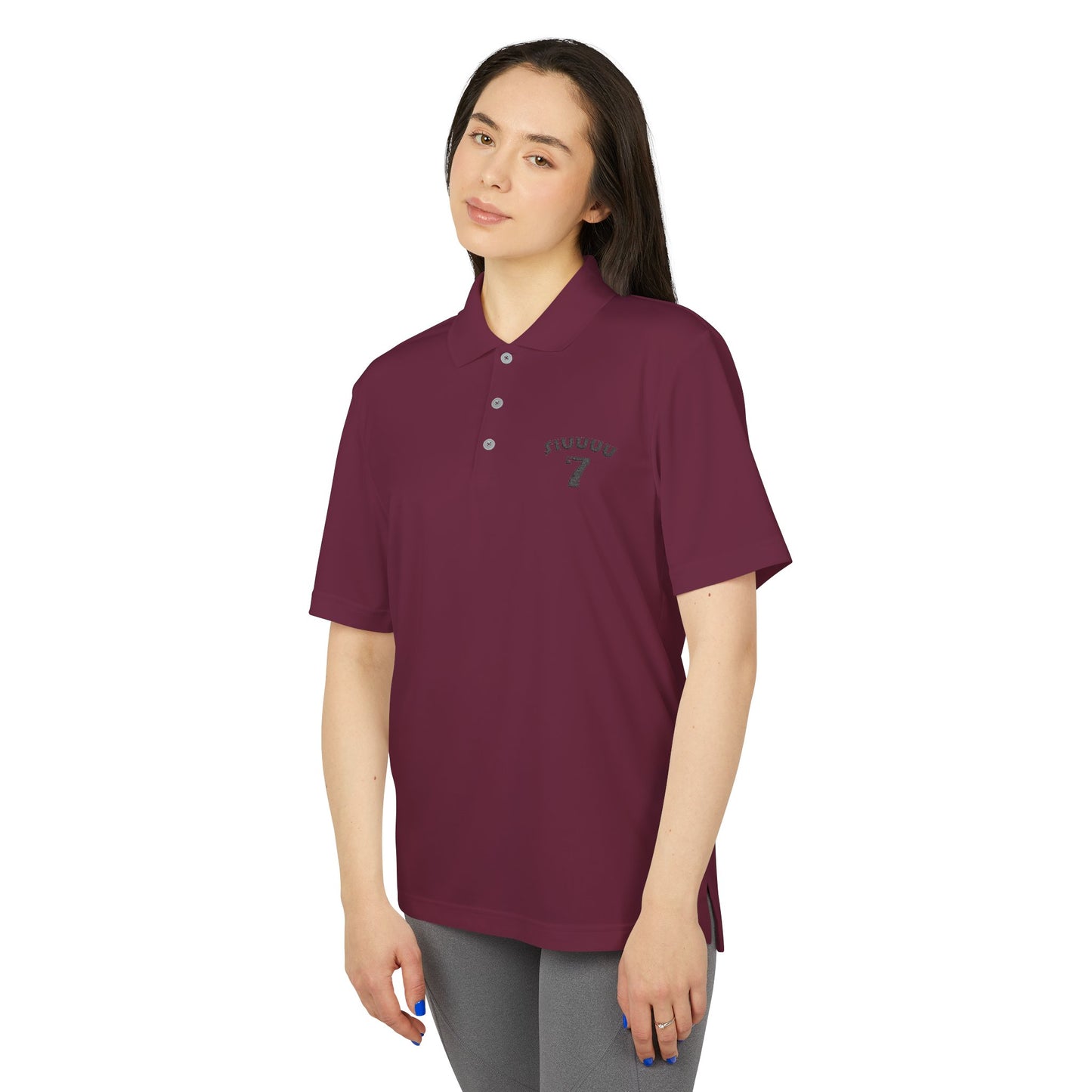 Performance Polo — Minimal '7' Chest Logo Athletic Golf Shirt