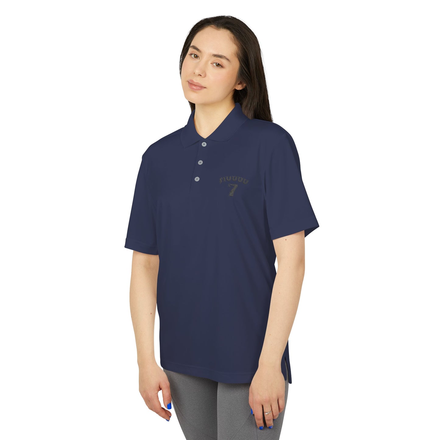 Performance Polo — Minimal '7' Chest Logo Athletic Golf Shirt