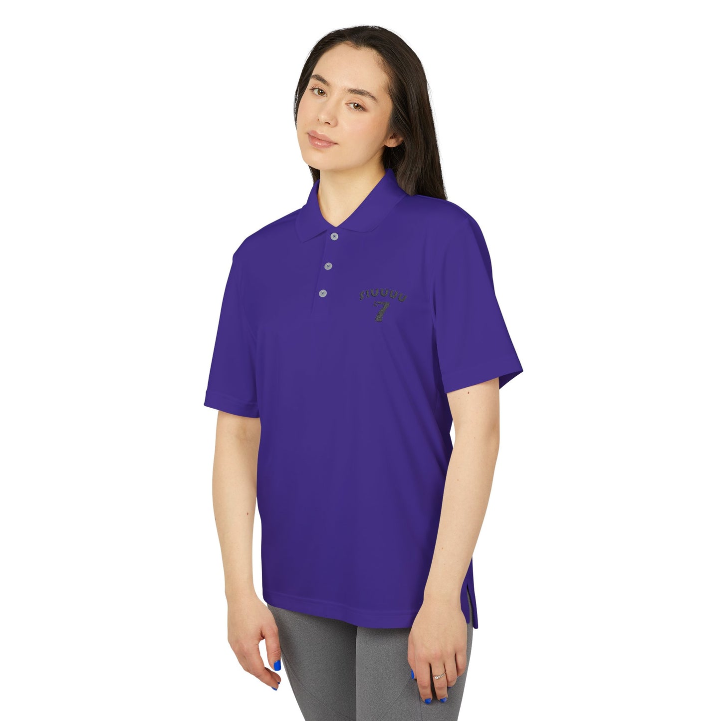Performance Polo — Minimal '7' Chest Logo Athletic Golf Shirt