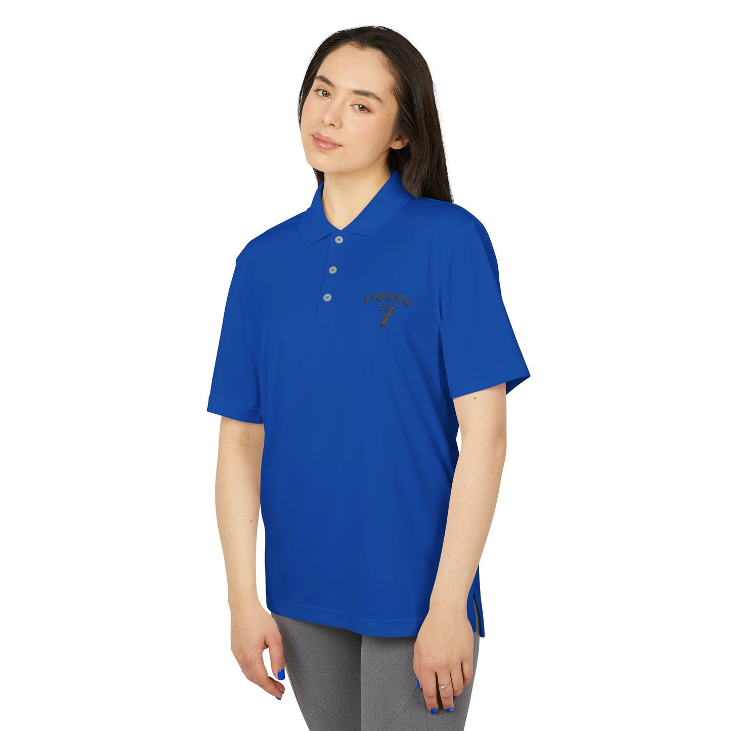 Performance Polo — Minimal '7' Chest Logo Athletic Golf Shirt