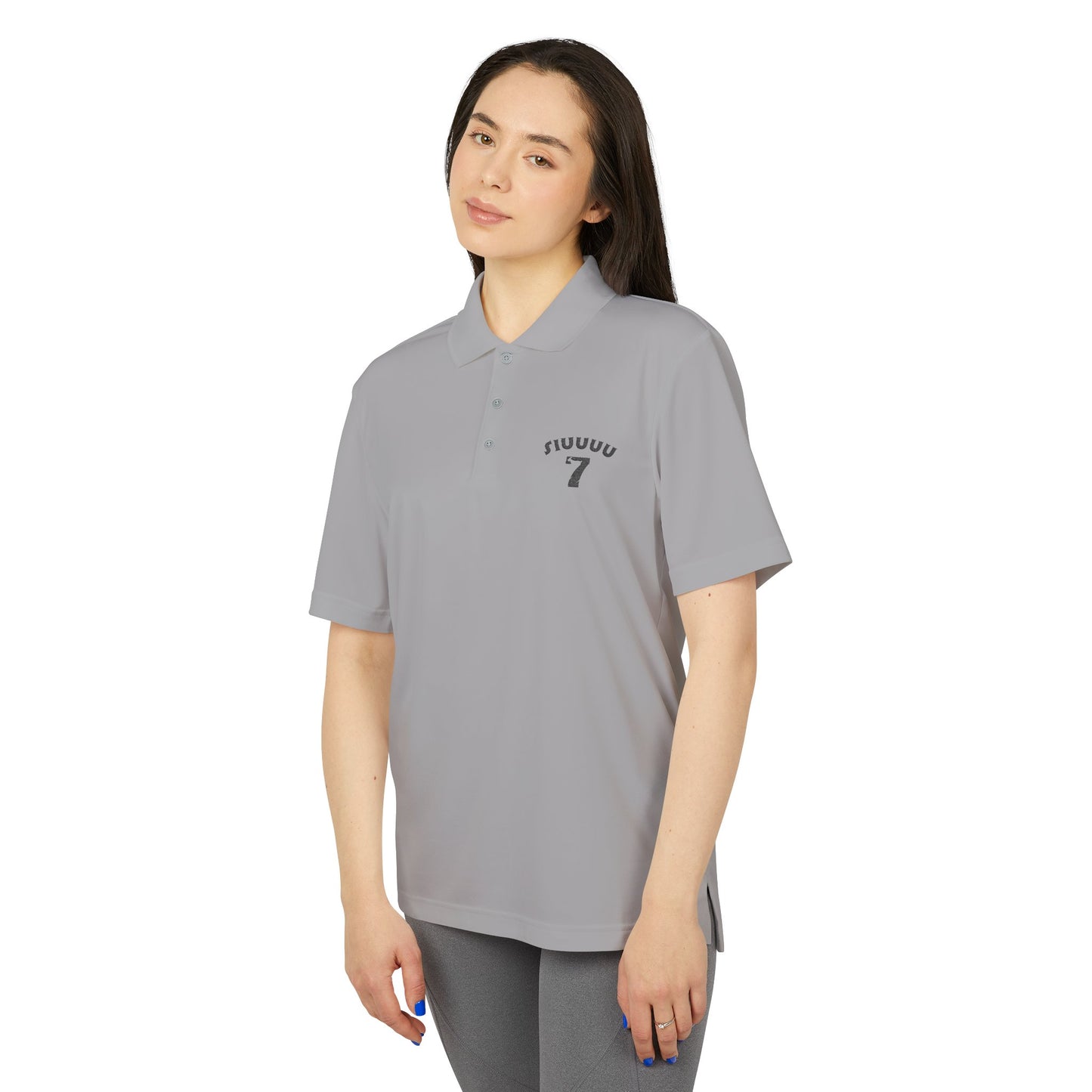Performance Polo — Minimal '7' Chest Logo Athletic Golf Shirt
