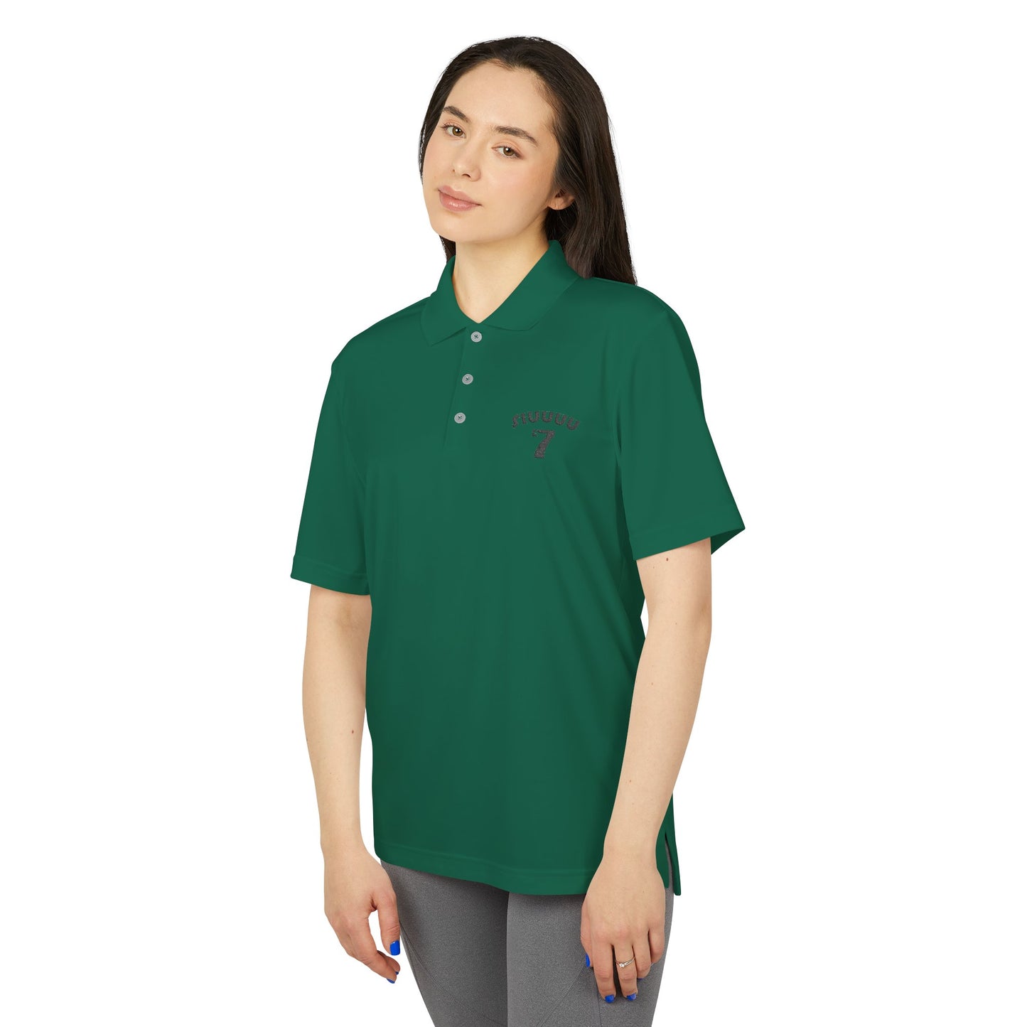 Performance Polo — Minimal '7' Chest Logo Athletic Golf Shirt