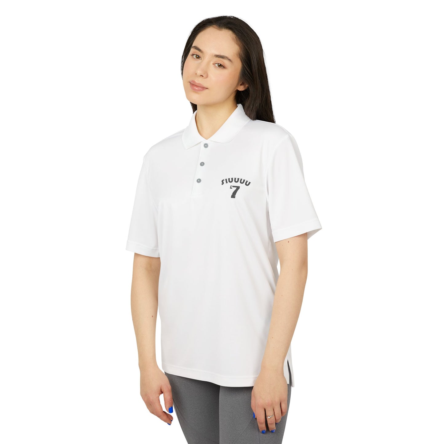 Performance Polo — Minimal '7' Chest Logo Athletic Golf Shirt
