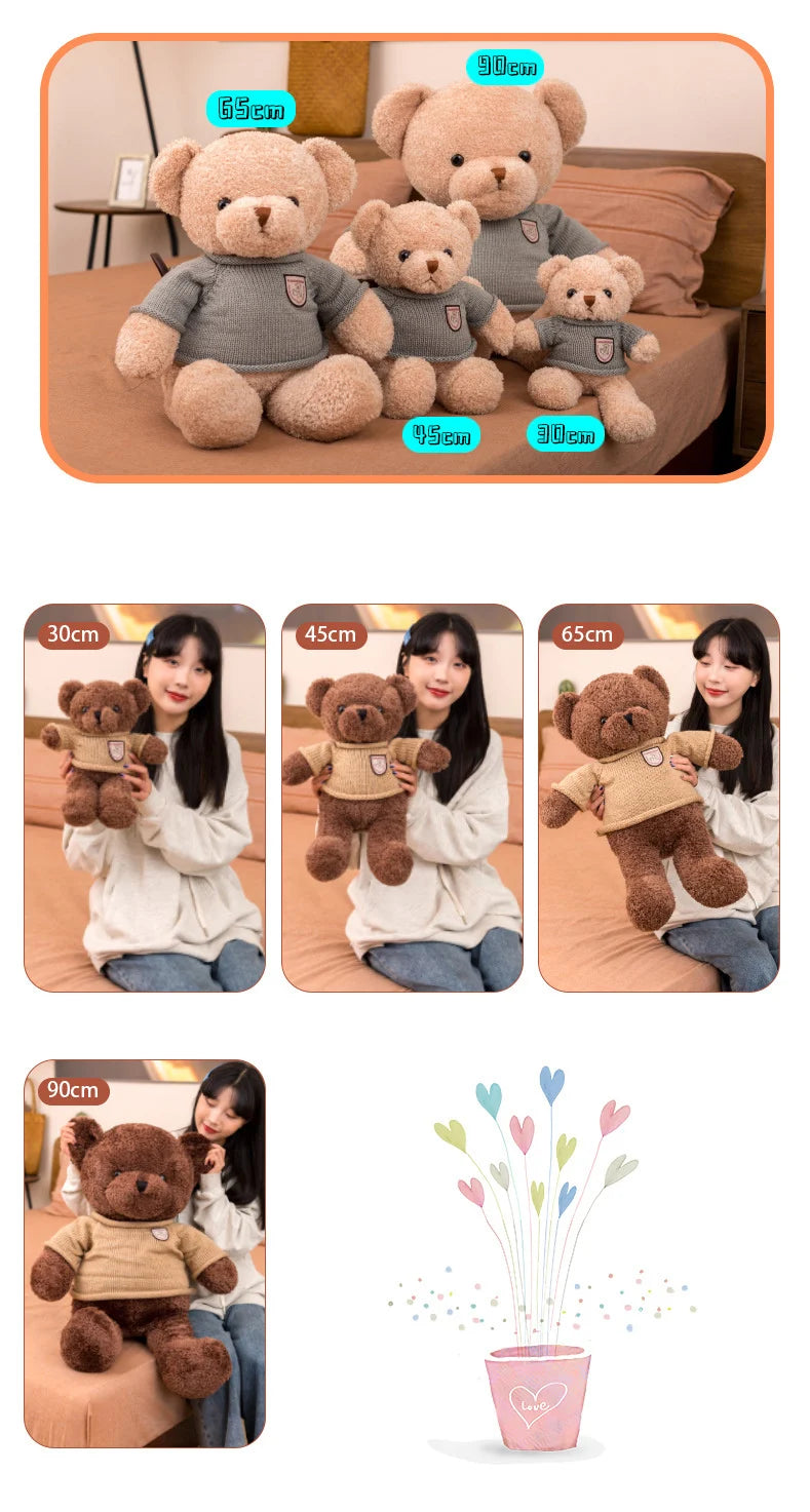 valentine day gift 80/100Cm Big LOVE Plush Toy Bear Giant Stuffed Animals Birthday Gifts Soft Pillow Dolls Grilfriend Girls Wife