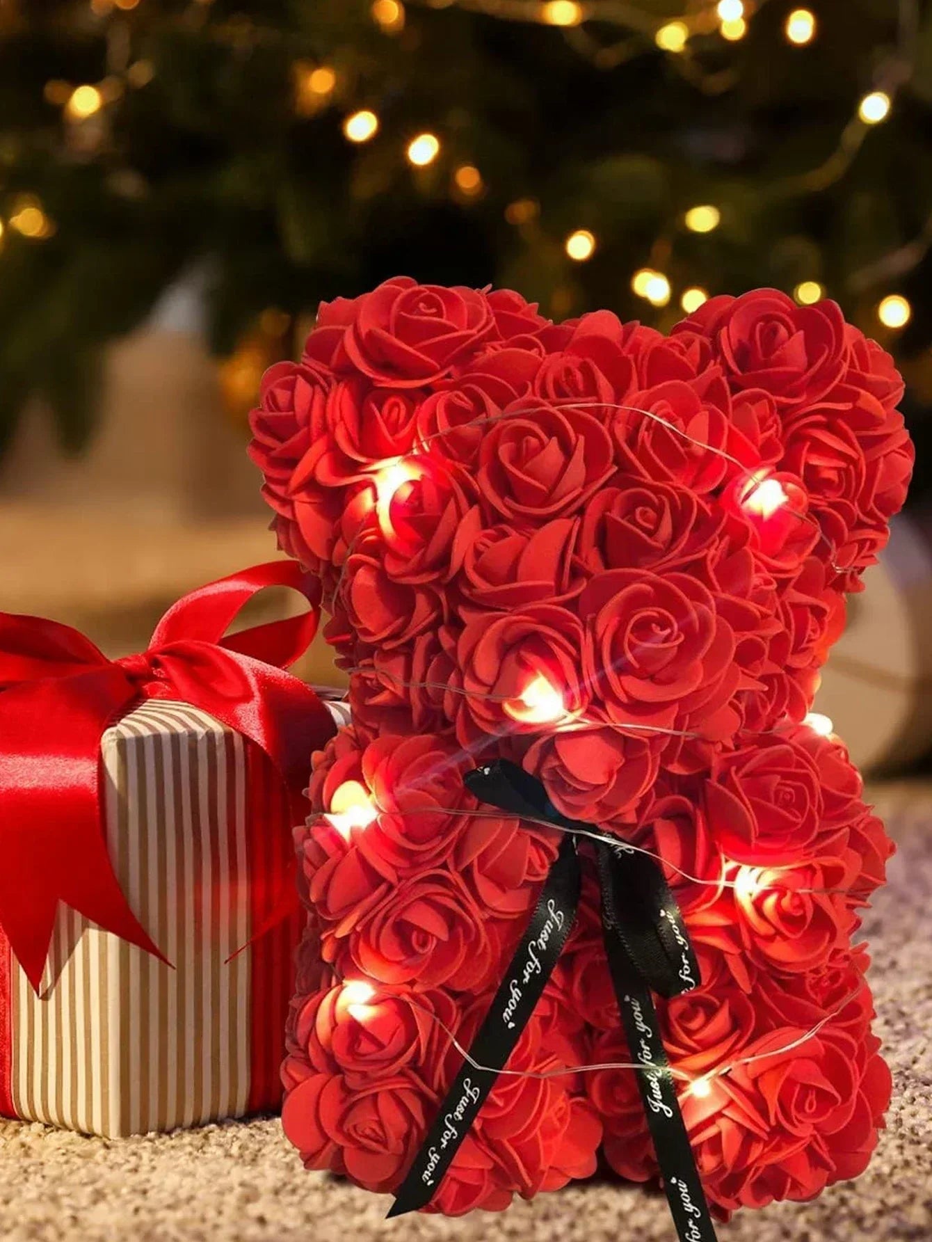 Rose Teddy Bear Artificial Flower Anniversary Valentines Day Birthday Gift Mothers Day Mom Gifts Girlfriend Birthday Gifts Women