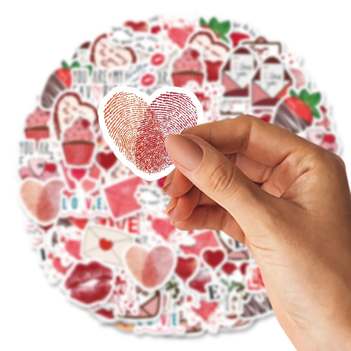 46pcs Valentine's Day Theme Pattern Stickers, Suitable for Valentine Parties, Photo Albums, Notebooks, Phone Cases, Water Bottle