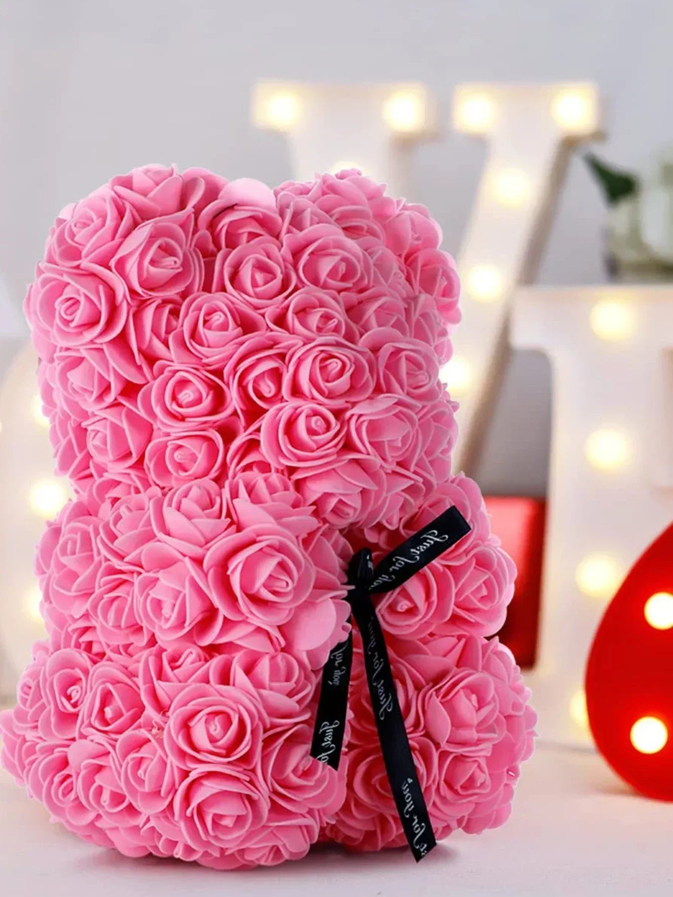 Rose Teddy Bear Artificial Flower Anniversary Valentines Day Birthday Gift Mothers Day Mom Gifts Girlfriend Birthday Gifts Women