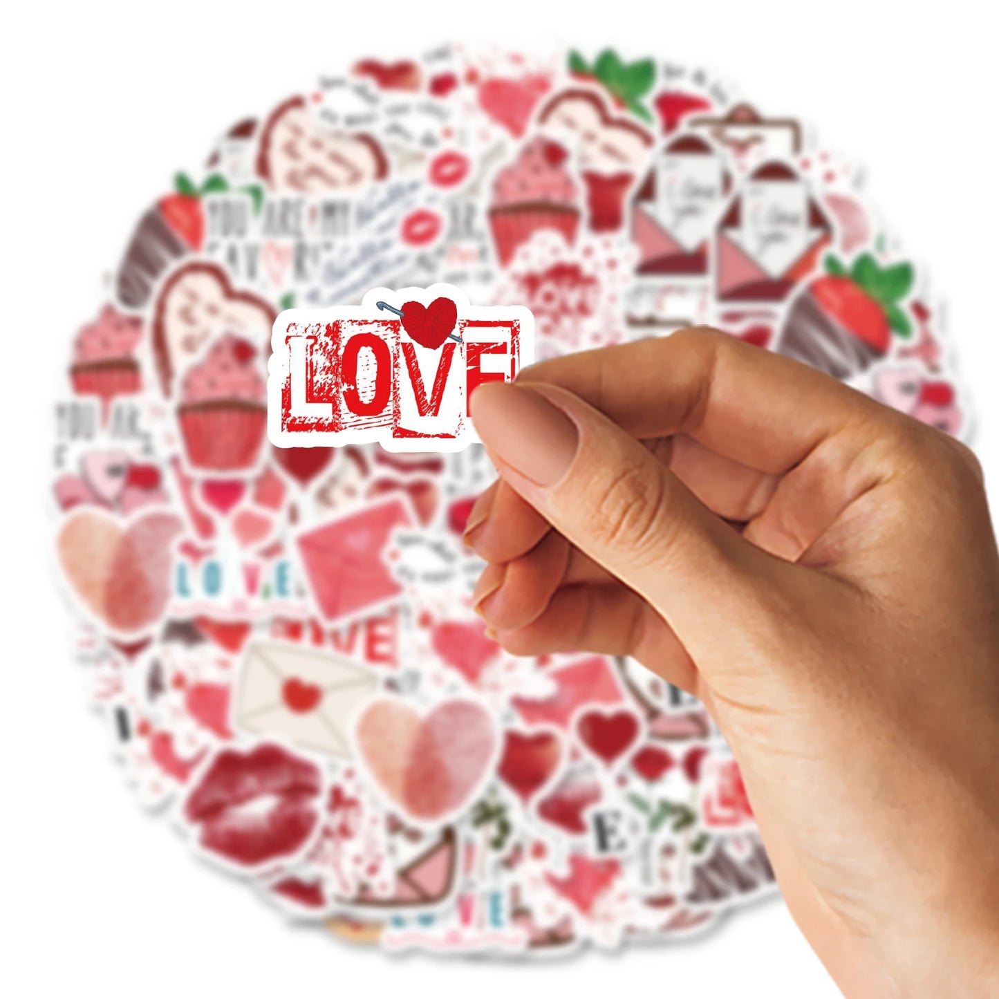 46pcs Valentine's Day Theme Pattern Stickers, Suitable for Valentine Parties, Photo Albums, Notebooks, Phone Cases, Water Bottle