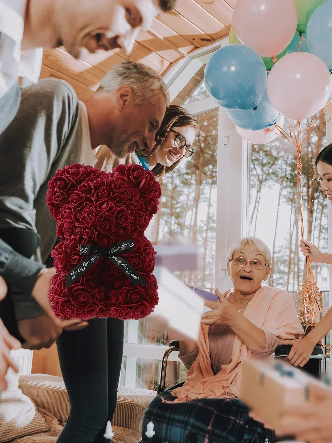 Rose Teddy Bear Artificial Flower Anniversary Valentines Day Birthday Gift Mothers Day Mom Gifts Girlfriend Birthday Gifts Women