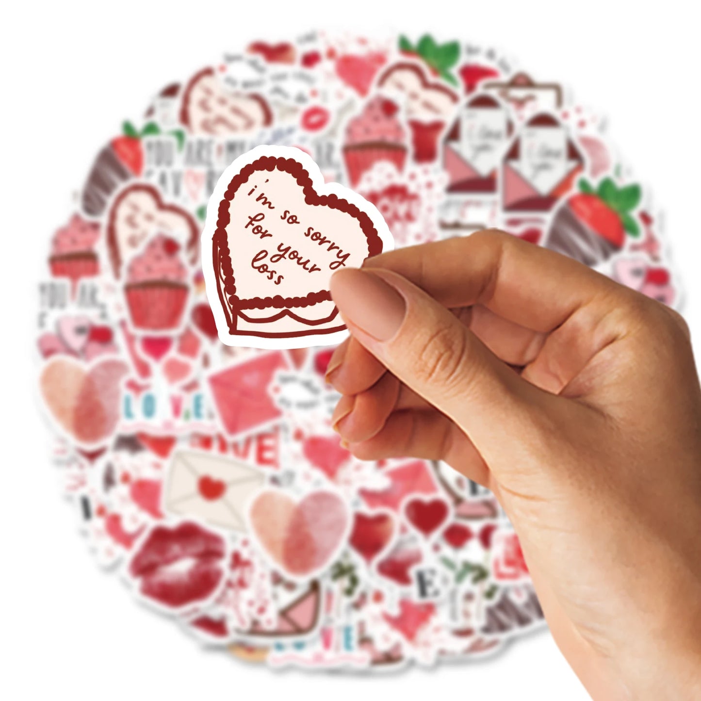 46pcs Valentine's Day Theme Pattern Stickers, Suitable for Valentine Parties, Photo Albums, Notebooks, Phone Cases, Water Bottle