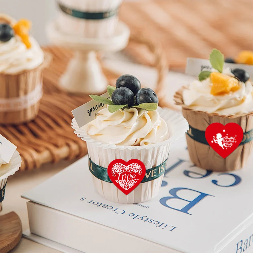 TYFYO 500pcs Valentine's Day Stickers - 1 inch Love Heart Stickers for Wedding Party, Gifts Decoration