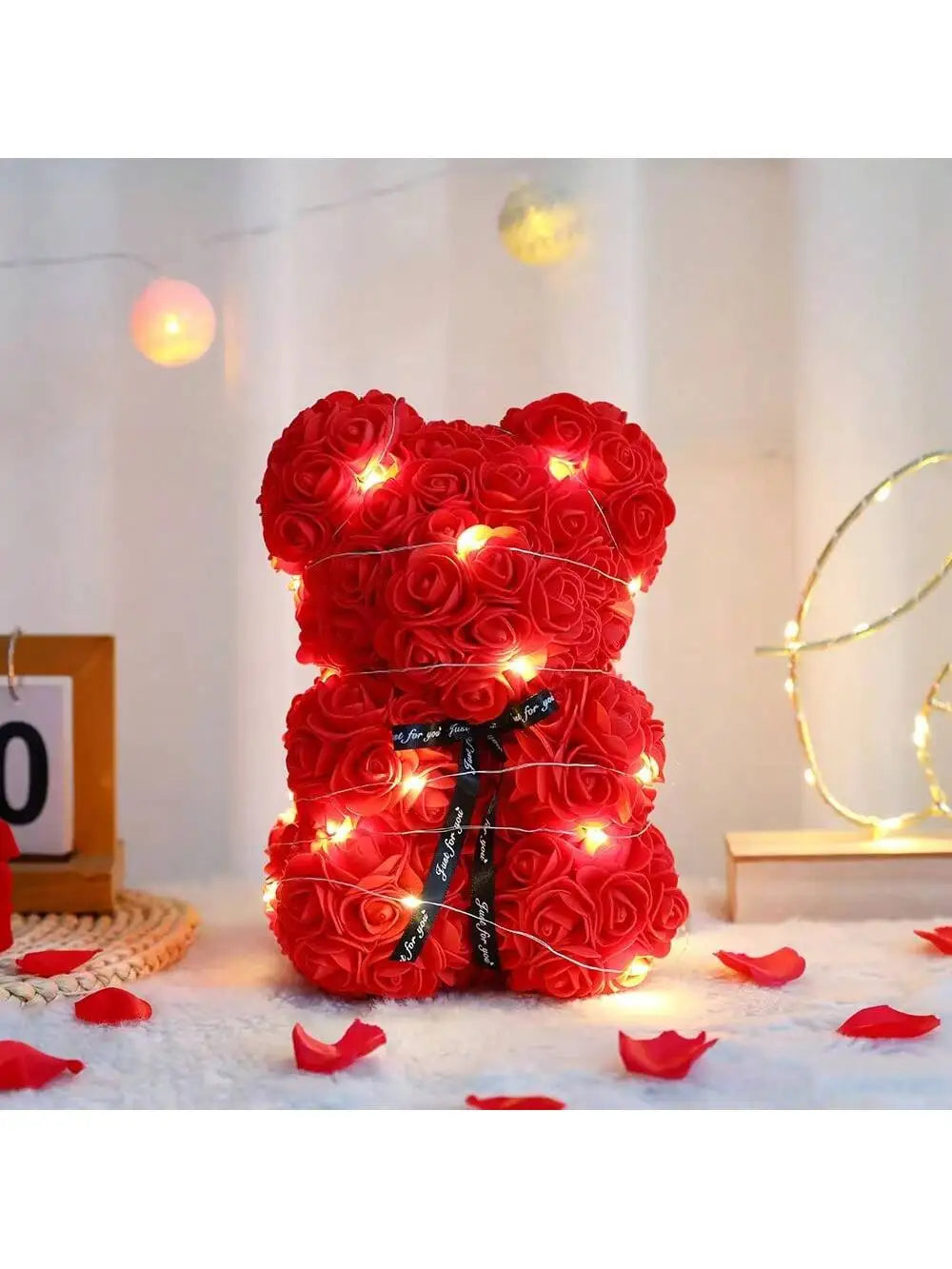 Rose Teddy Bear Artificial Flower Anniversary Valentines Day Birthday Gift Mothers Day Mom Gifts Girlfriend Birthday Gifts Women