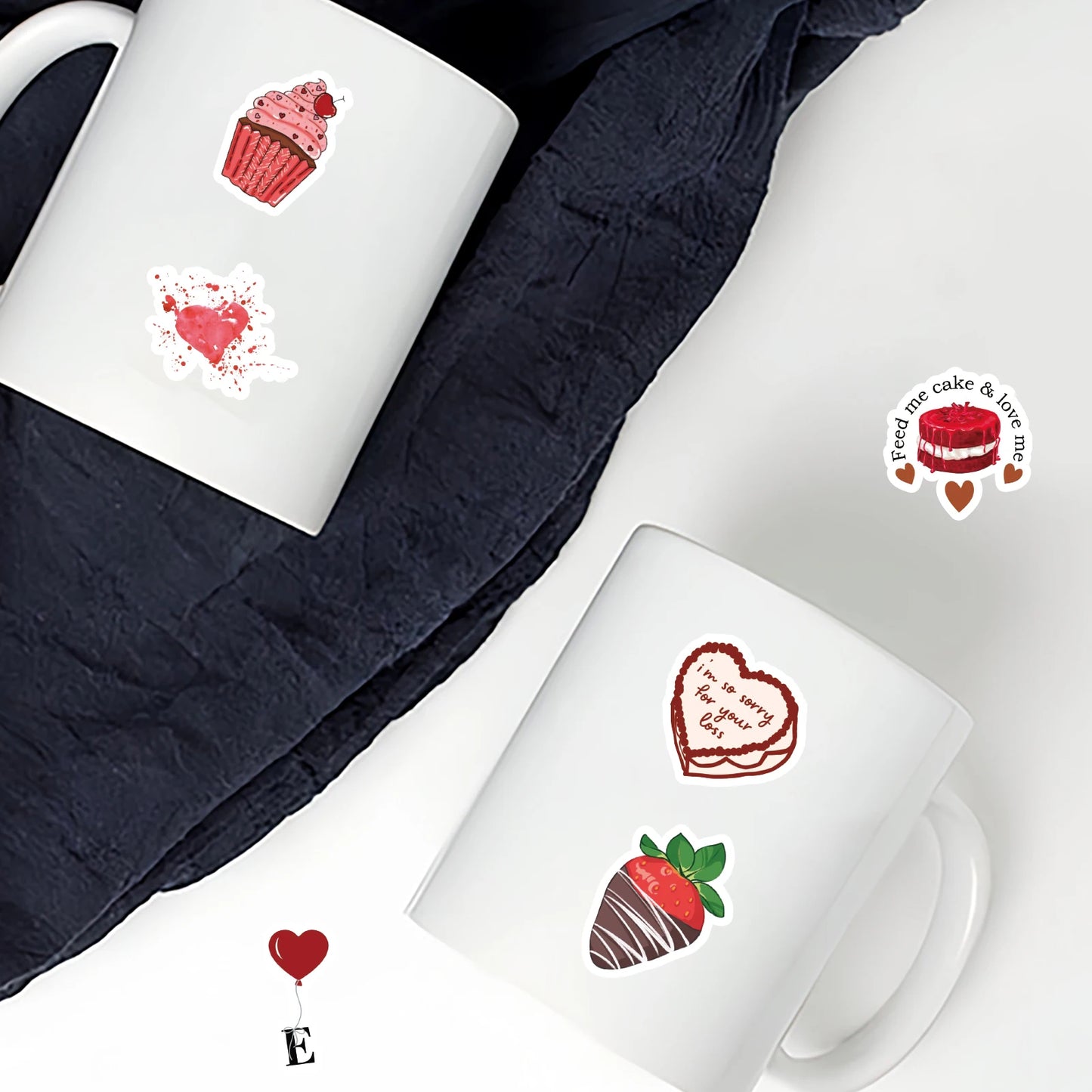 46pcs Valentine's Day Theme Pattern Stickers, Suitable for Valentine Parties, Photo Albums, Notebooks, Phone Cases, Water Bottle