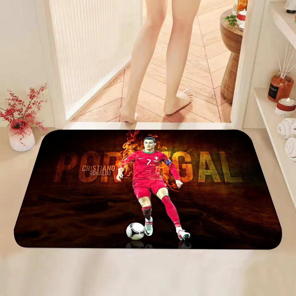 1pc C-Cristiano Ronaldo Floor Mat Home Bathroom Absorbent Mats Anti-Slip Mats Home Decor Supplies