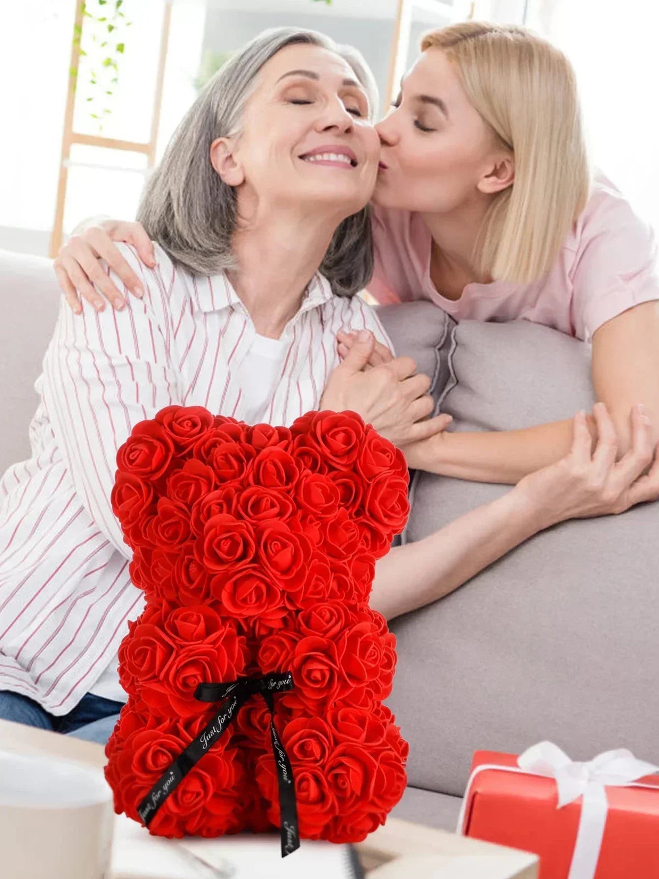Rose Teddy Bear Artificial Flower Anniversary Valentines Day Birthday Gift Mothers Day Mom Gifts Girlfriend Birthday Gifts Women