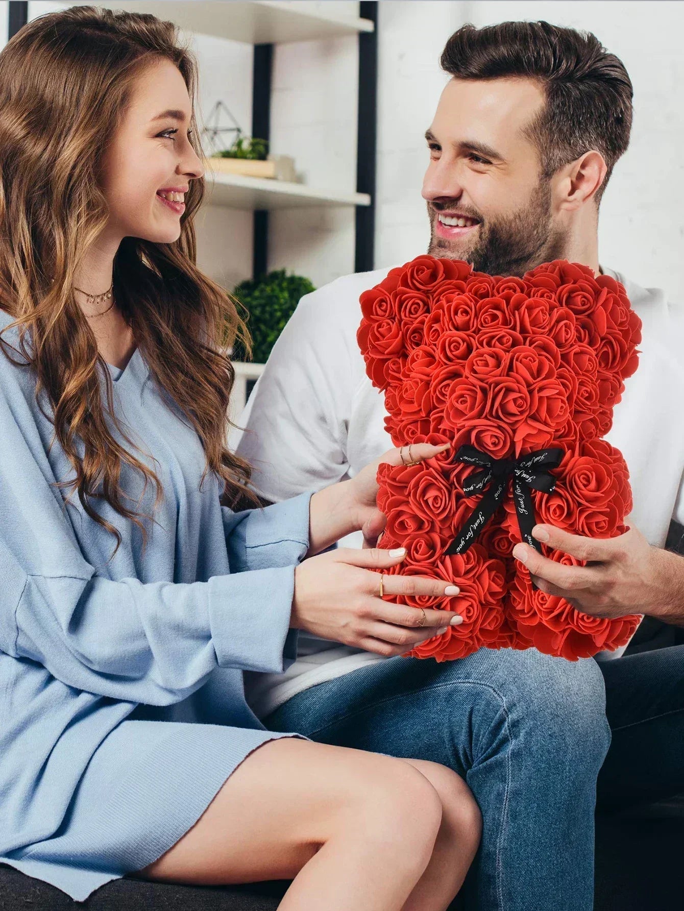 Rose Teddy Bear Artificial Flower Anniversary Valentines Day Birthday Gift Mothers Day Mom Gifts Girlfriend Birthday Gifts Women