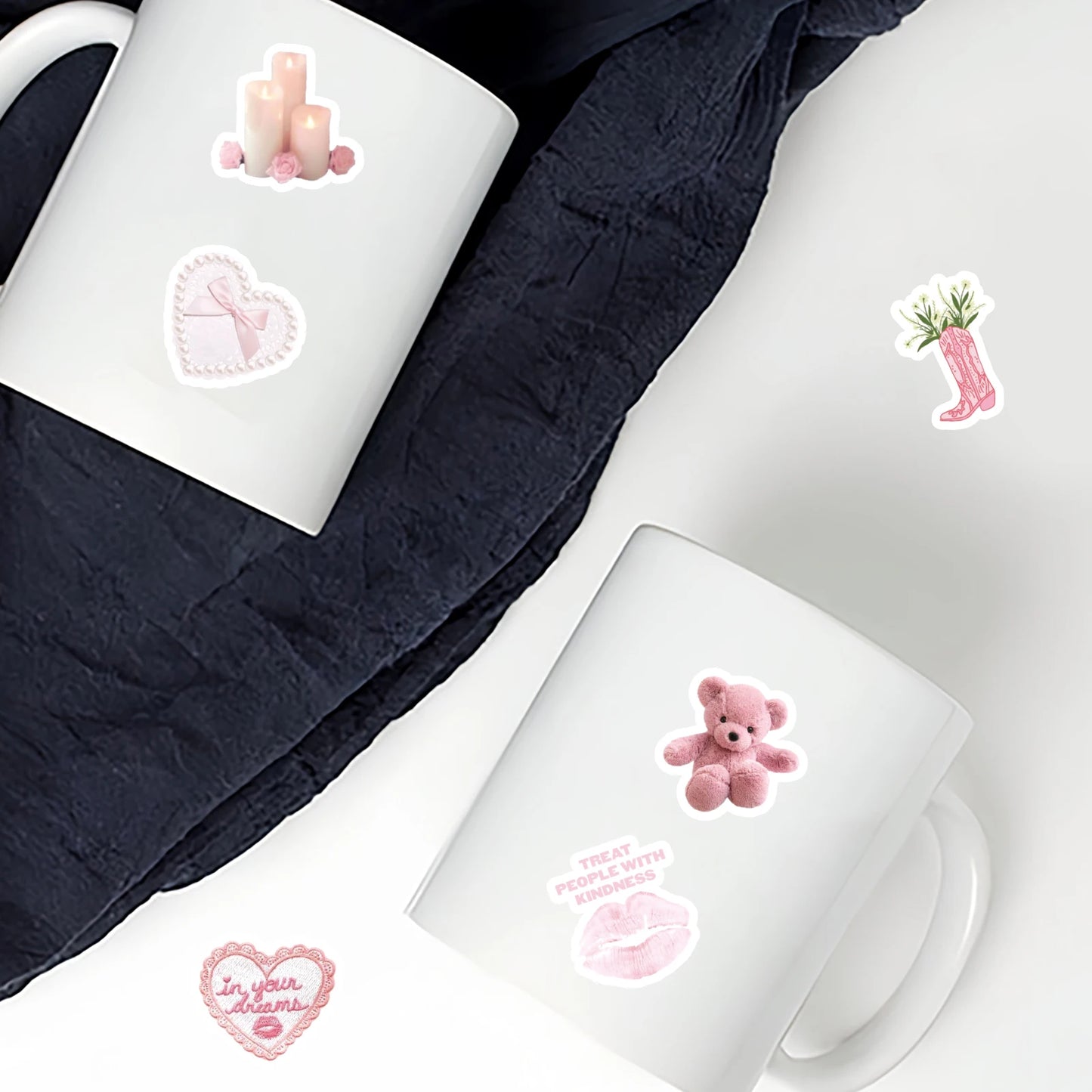 46pcs Valentine's Day Theme Pattern Stickers, Suitable for Valentine Parties, Photo Albums, Notebooks, Phone Cases, Water Bottle