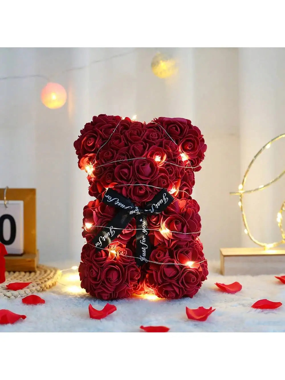 Rose Teddy Bear Artificial Flower Anniversary Valentines Day Birthday Gift Mothers Day Mom Gifts Girlfriend Birthday Gifts Women