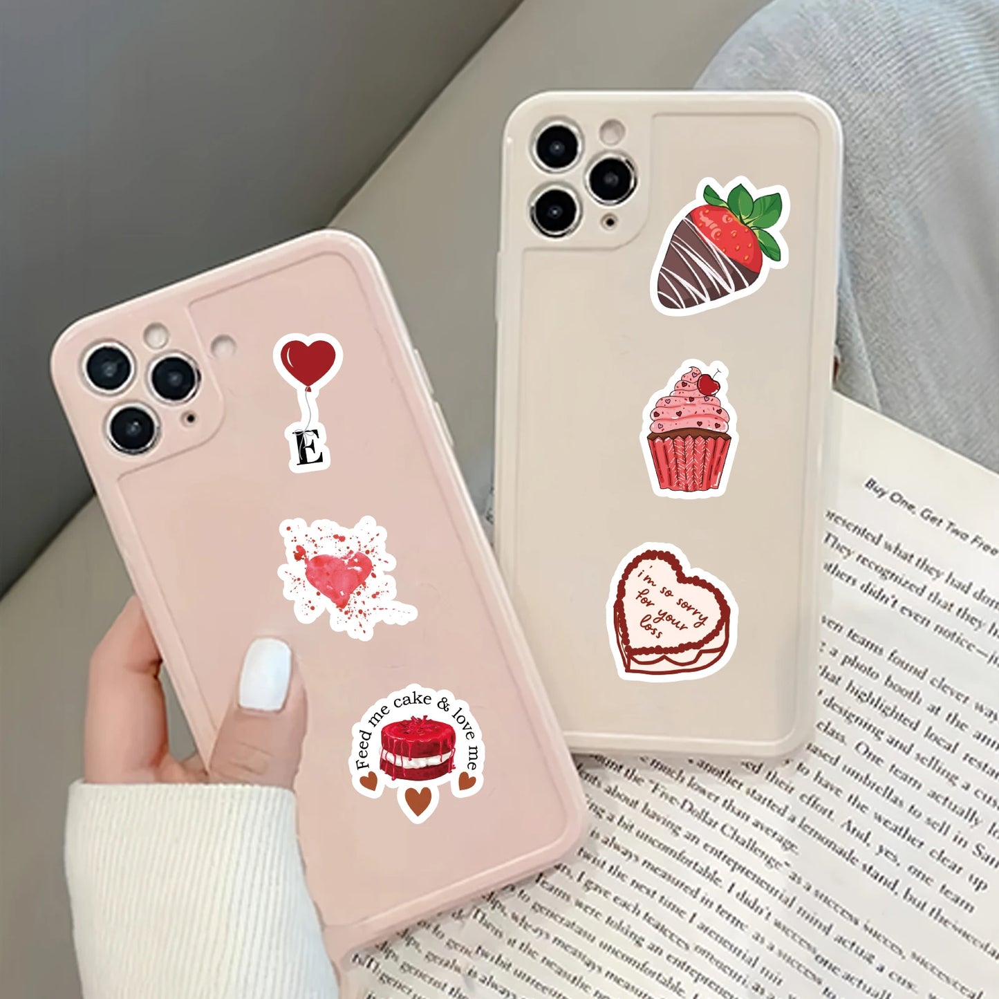 46pcs Valentine's Day Theme Pattern Stickers, Suitable for Valentine Parties, Photo Albums, Notebooks, Phone Cases, Water Bottle